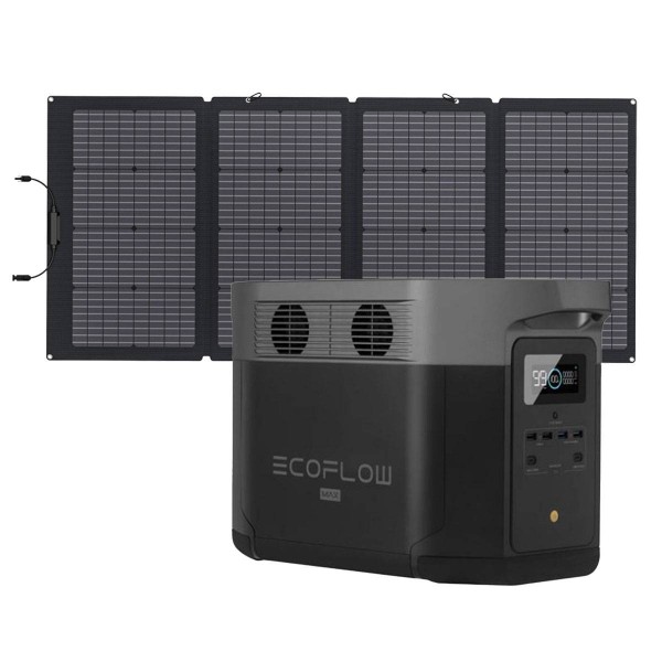 EcoFlow Delta Max 2000 Portable Power Station 2016Wh mit Solarpanel 220W, tragbarer Stromerzeuger