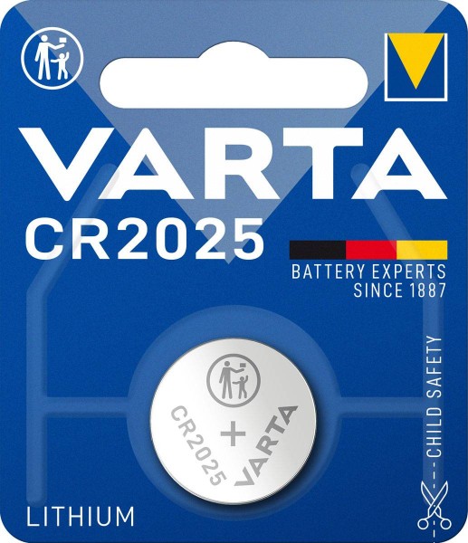 Varta Electronics CR2025 Lithium Knopfzelle 3V (1er Blister)