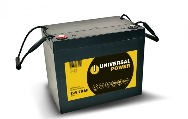 Universal Power 12-75 12V 78Ah (C20) AGM Batterie Bleiakku wartungsfrei zyklisch